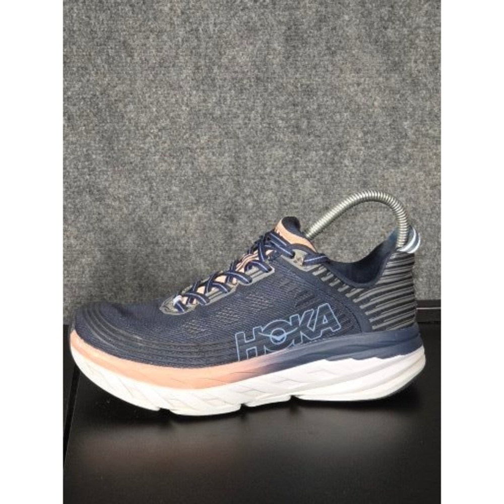 Hoka One One Women's Navy Blue and Peach Athletic Running Shoes